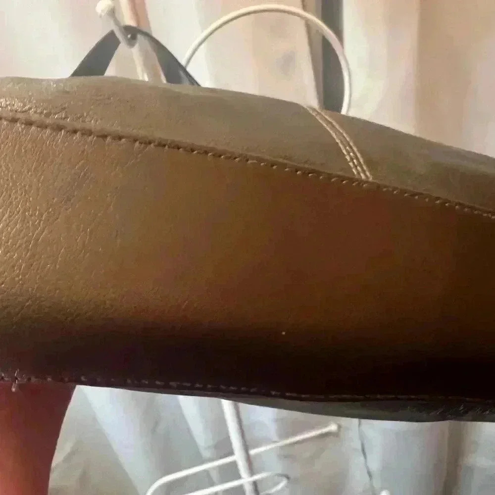 Gunmetal Gray Leather Shoulder Bag - Picture 9 of 10